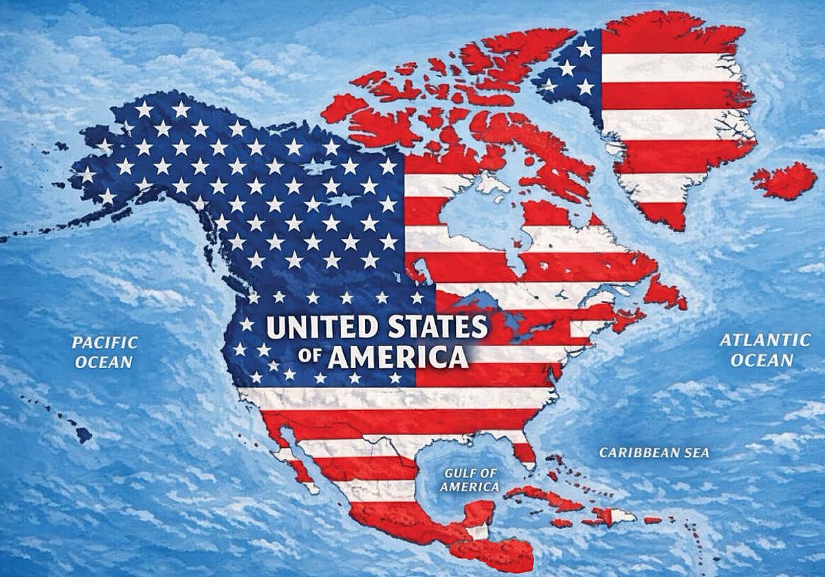 Trump vuelve a la carga: publica un mapa con la bandera estadounidense cubriendo México, el Caribe y Canadá