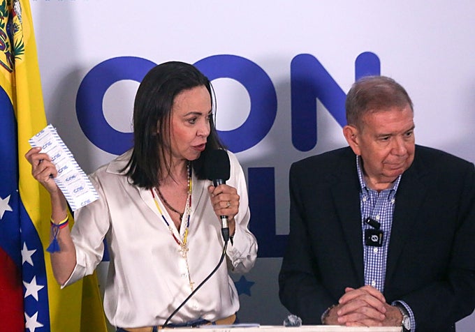 María Corina Machado asegura que el 73% de las actas otorgan la victoria electoral a Edmundo González.