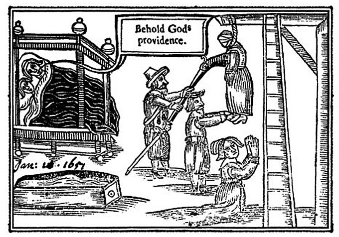 Ilustración de la época sobre el ahorcamiento de Anne Greene.