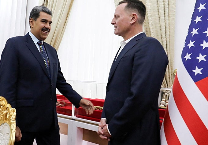Richard Grenell con Nicolás Maduro en Caracas