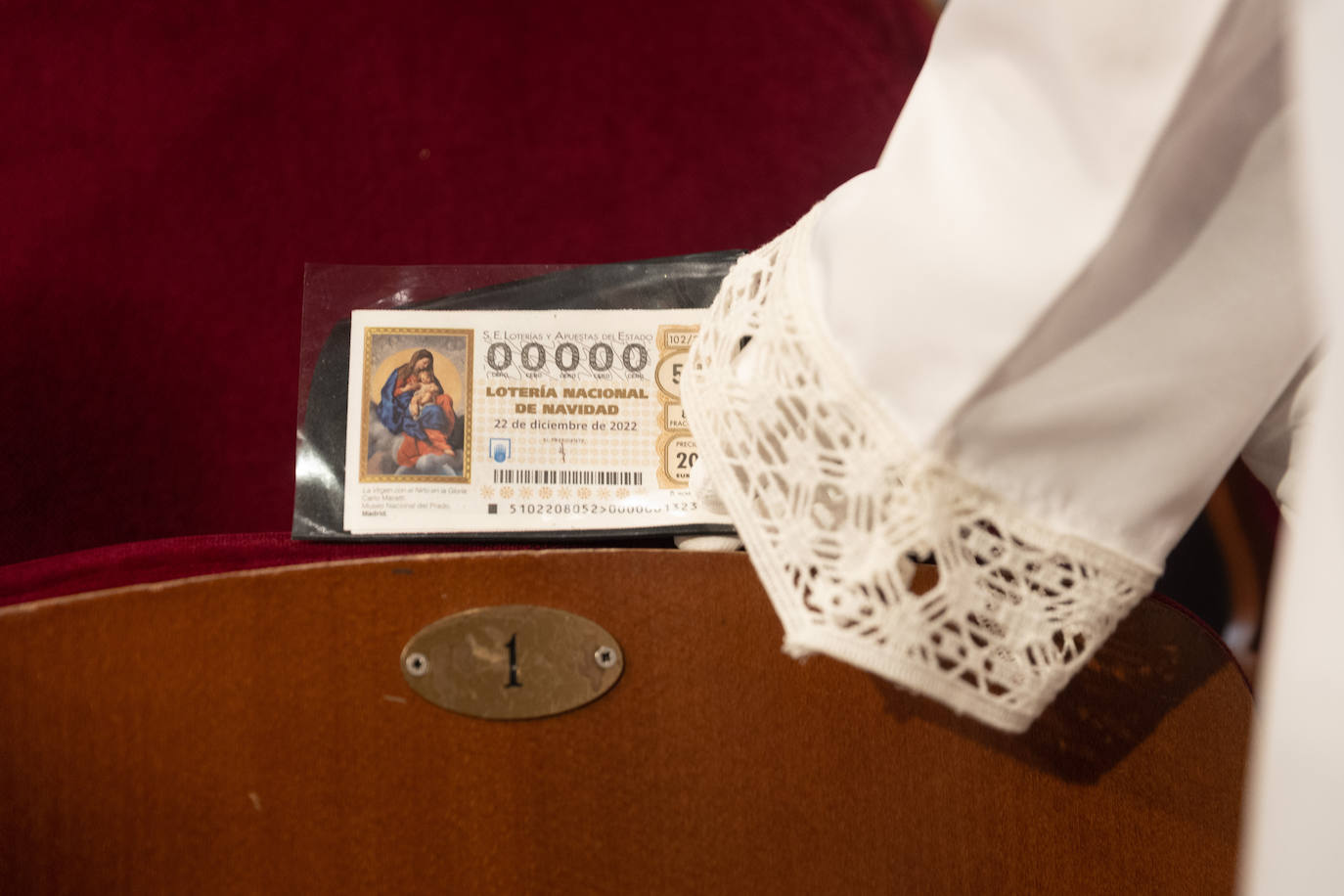 Número 00000 de la Lotería Nacional de un asistente al sorteo de Lotería de Navidad