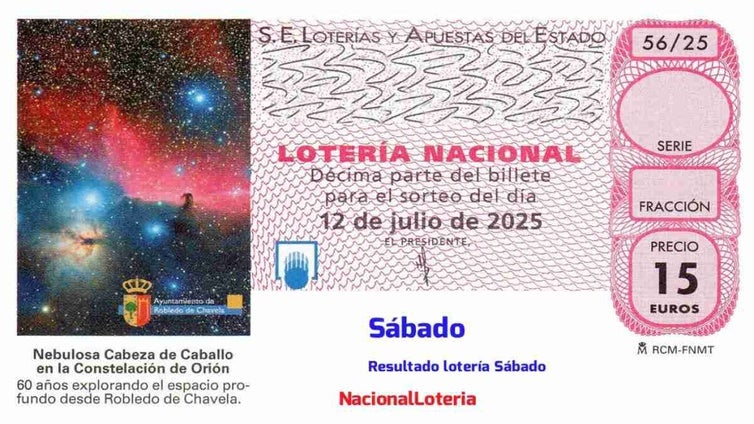 Sorteo Extraordinario de julio de la Lotería Nacional, en directo: comprobar resultados, números, décimo ganador y lista oficial de premios de hoy, 12 de julio