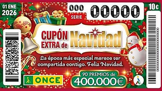Comprobar Sorteo Cupón Extra de Navidad de la ONCE, en directo: resultados, número del décimo ganador y lista oficial de premios hoy, jueves 1 de enero