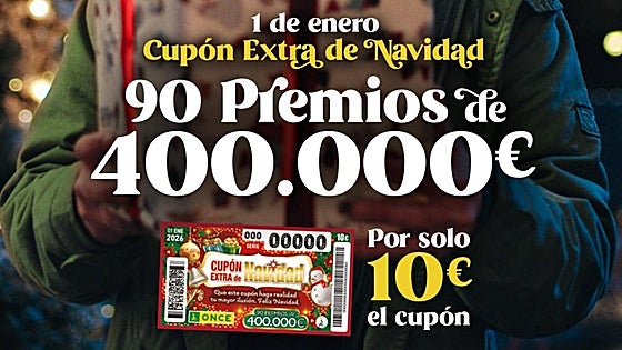 Lista oficial de premios del Cupón extra de Navidad de la ONCE 2026