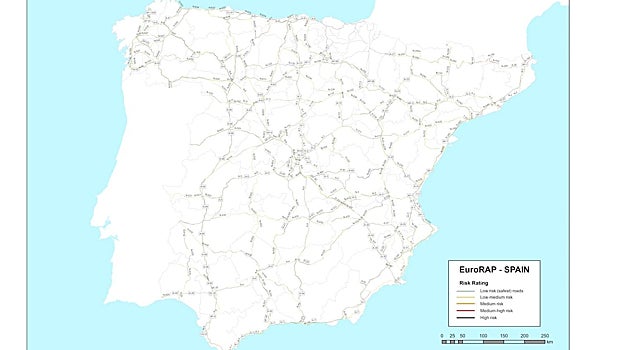 El mapa de los tramos de riesgo en España