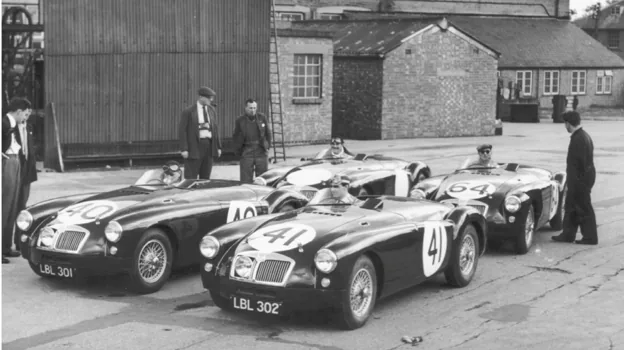 The EX 182, prototypes of the future MGA, ready for Le Mans in 1955