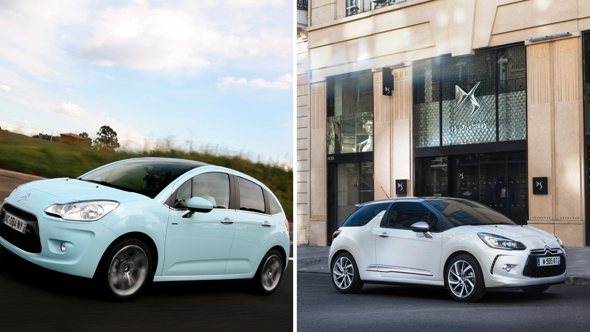A la izquierda, el modelo Citroën C3 fabricado entre los años 2009 y 2016. A la derecha, el modelo DS 3