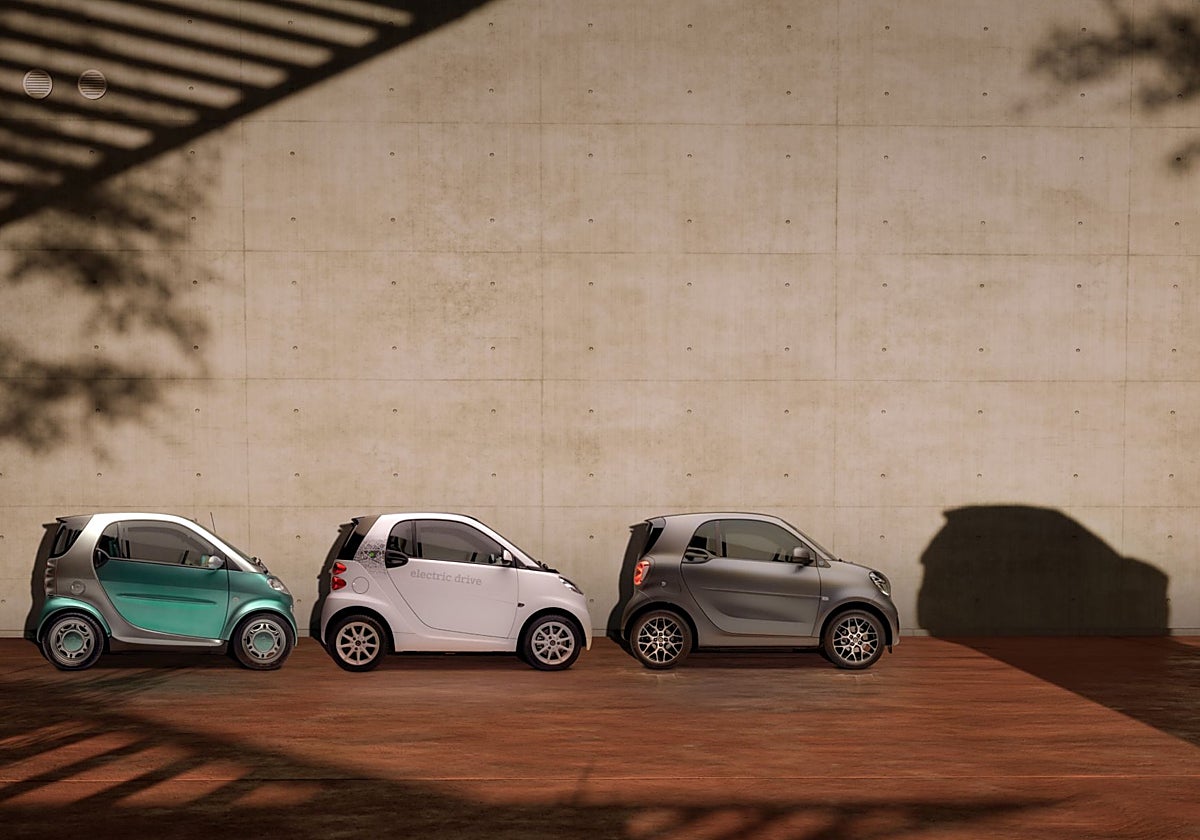 Las diferentes generaciones de Smart Fortwo.