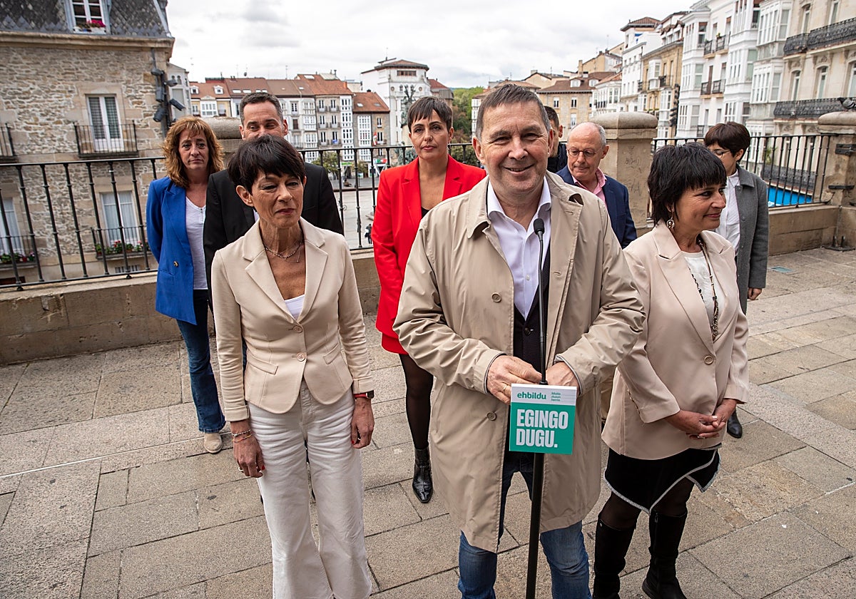 El coordinador de EH Bildu, Arnaldo Otegi, en Vitoria