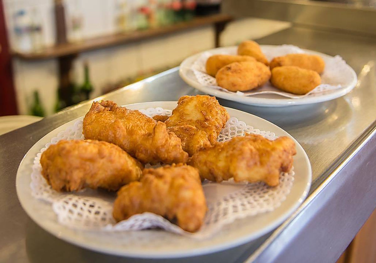 Tajadas de bacalao rebozado, o soldaditos de Pavía, de Casa Labra (Madrid)