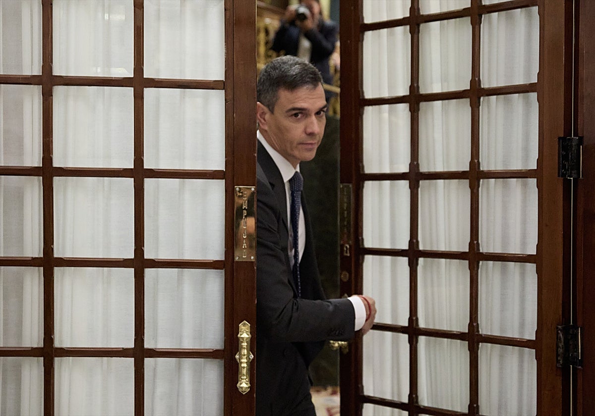 El presidente del Gobierno, Pedro Sánchez, en el Congreso de los Diputados