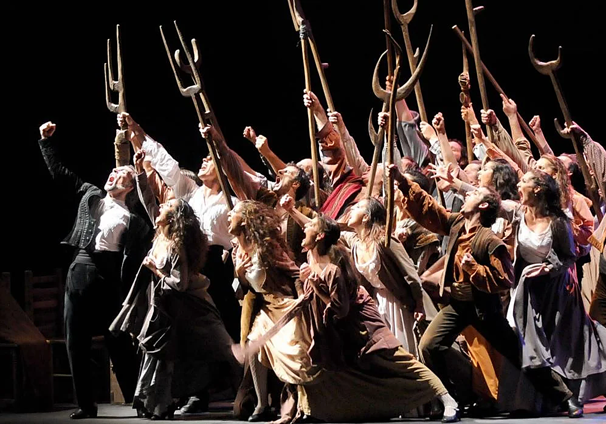 Una escena de una representación teatral de 'Fuenteovejuna'