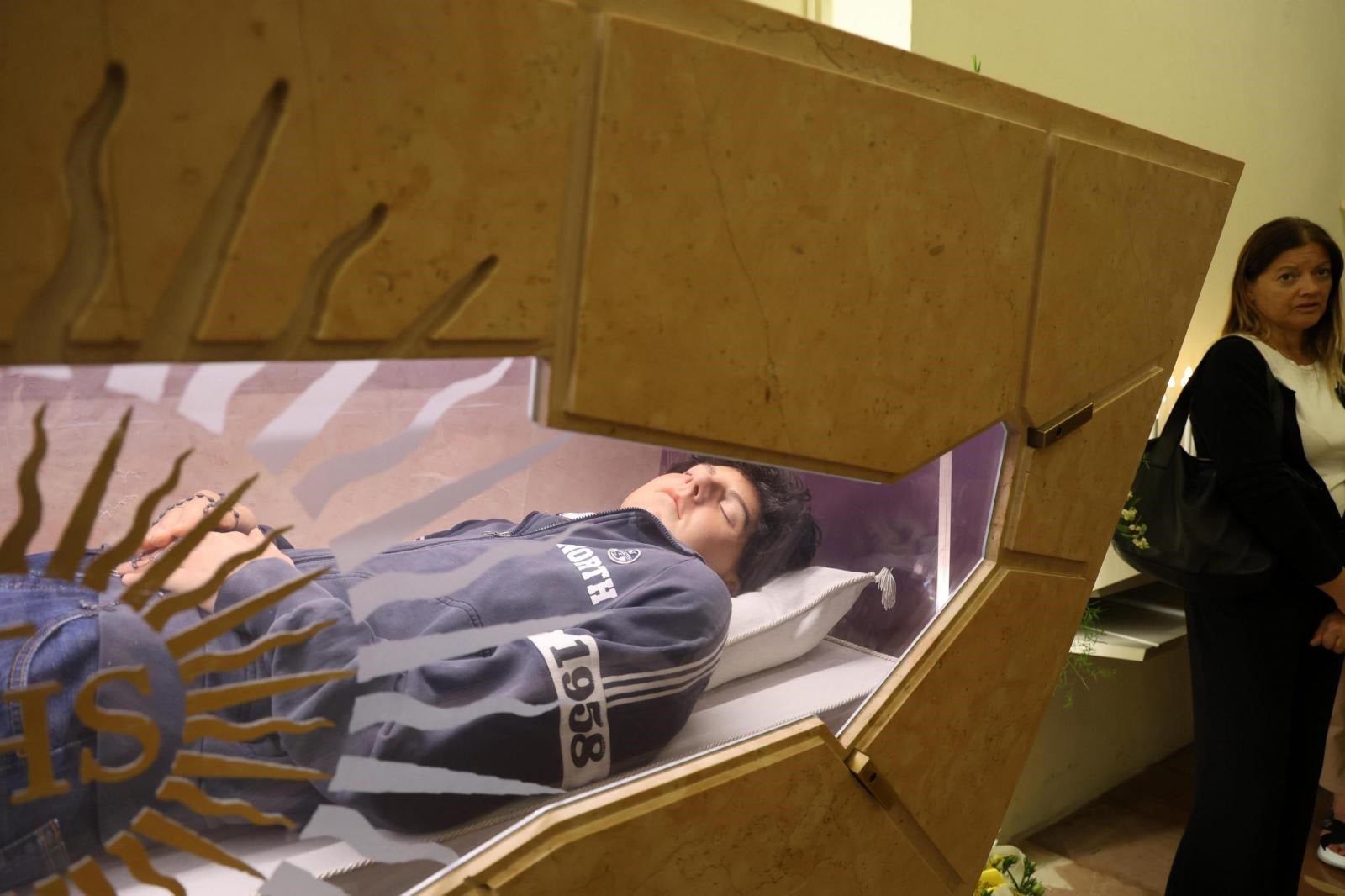 San Carlo Acutis en el Santuario de la Renuncia, en Asís