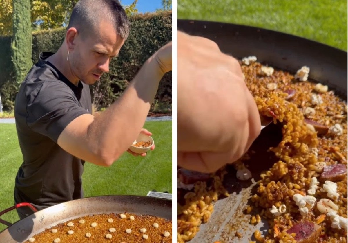 Dabiz Muñoz sorprende con esta paella al chocolate y pichones dorados: «Valencia entera está llorando»