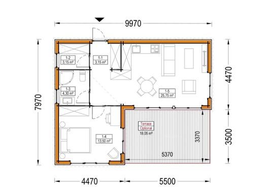 48.000 Euro'dan daha düşük bir fiyata beş odalı zarif ve aydınlık prefabrik ev