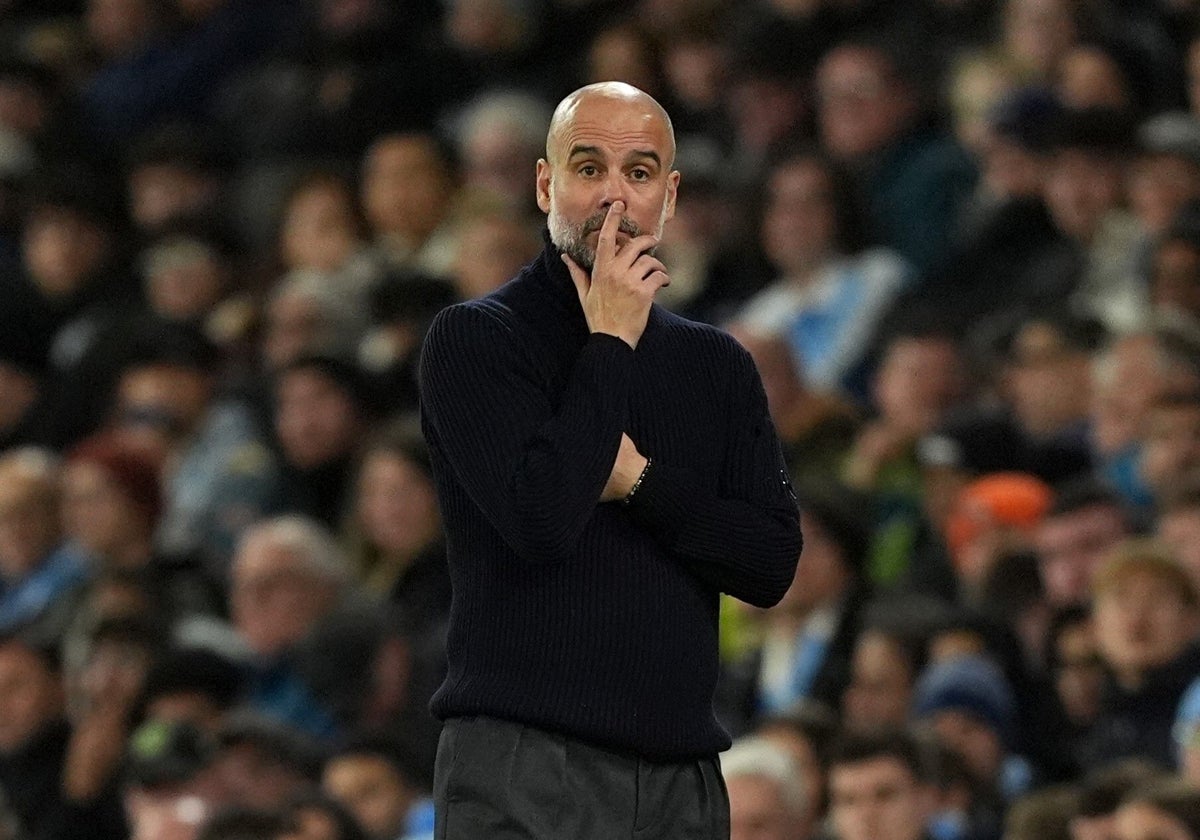 'Pep' Guardiola, en la 'pasarela' del Etihad Stadium