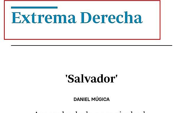 Subportada temática que aglutina piezas que toquen el tema de extrema derecha de cualquier sección de ABC.