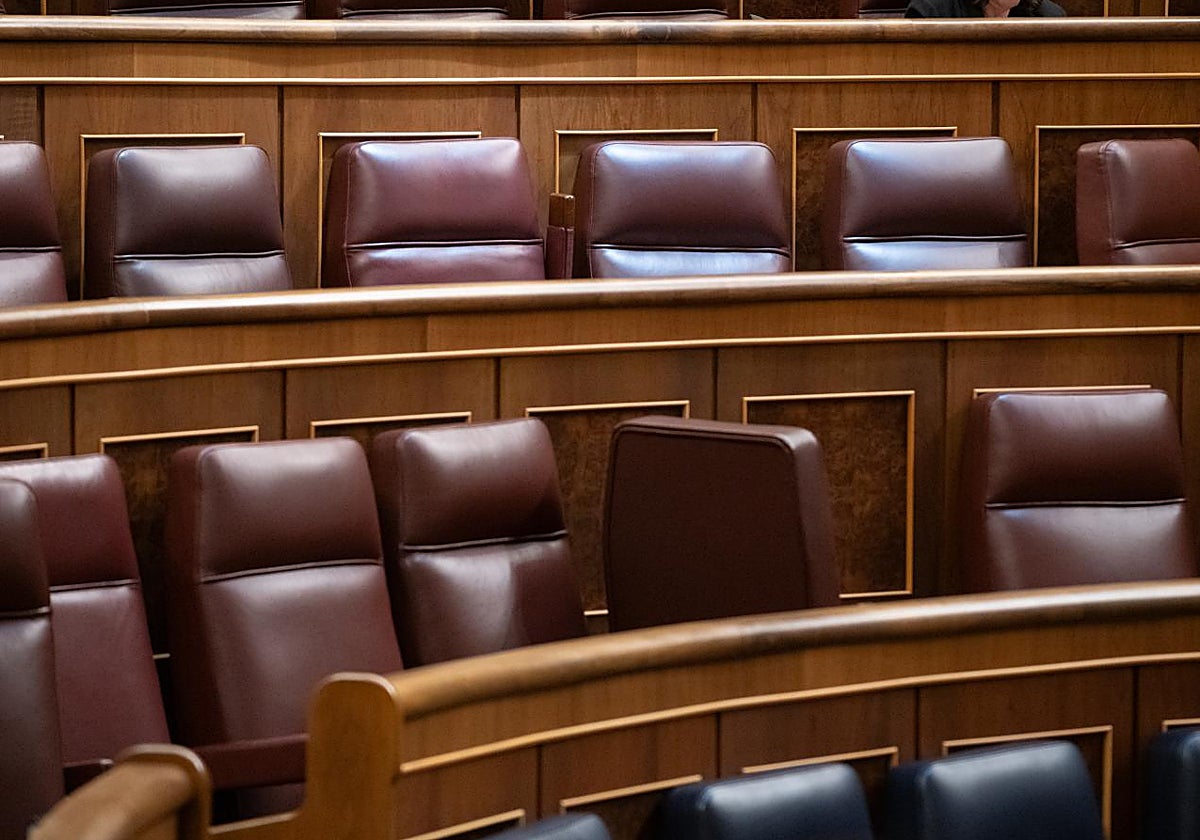 Bancada vacía en el Congreso de los Diputados