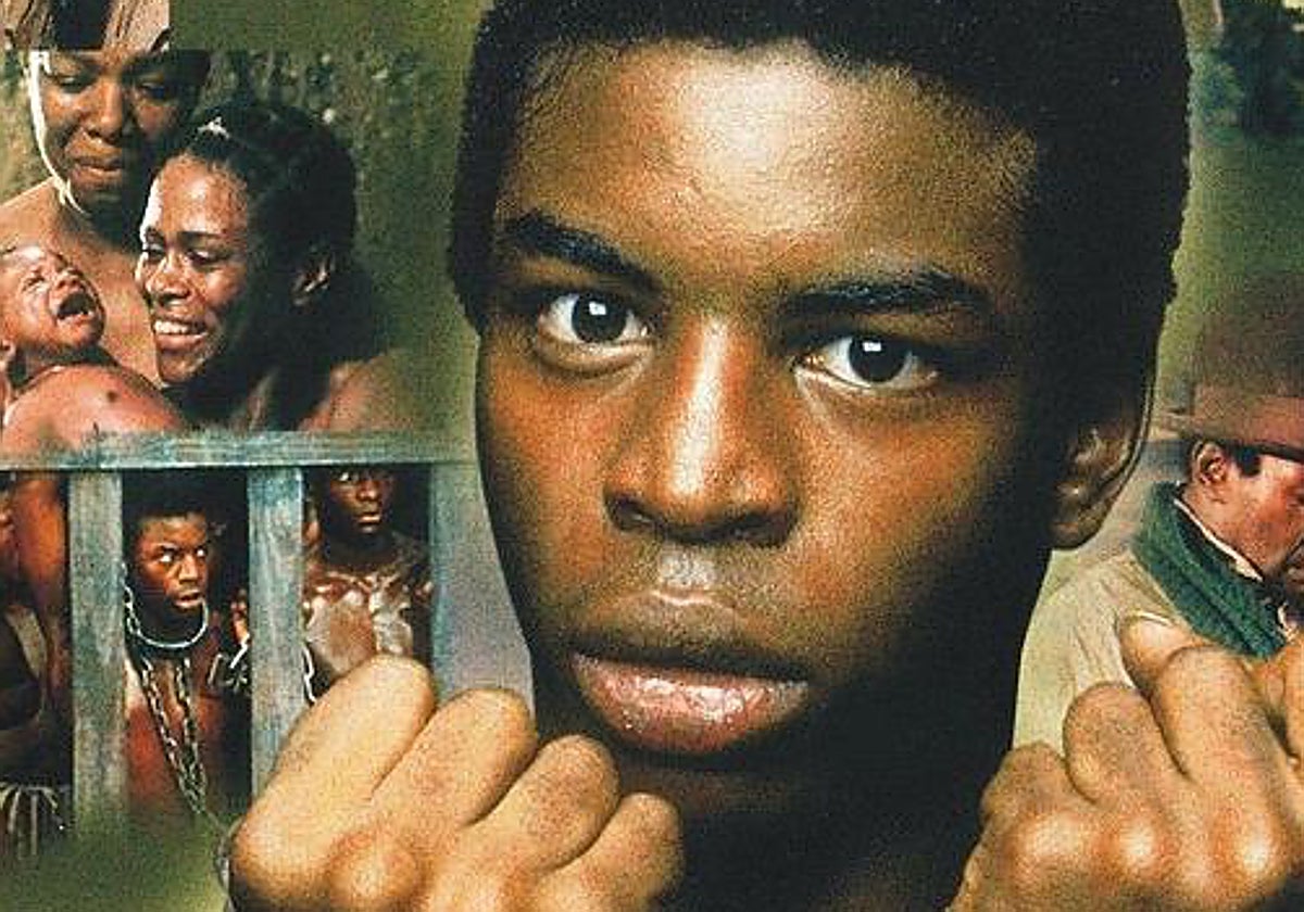 LeVar Burton, el actor que daba vida al joven Kunta Kinte en la serie 'Raíces'  y que se negaba a aceptar el nombvre de Toby que le asignaron sus dueños.