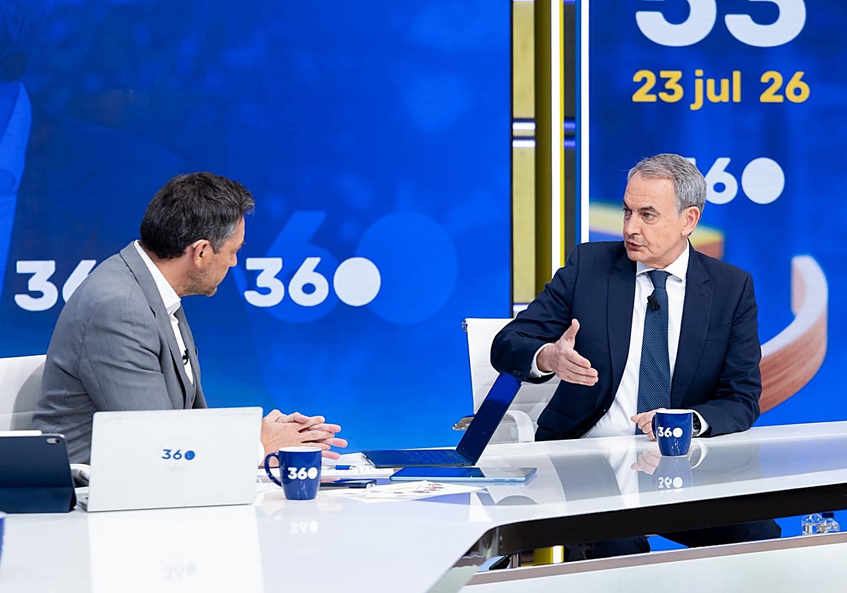 José Luis Rodríguez Zapatero, durante una entrevista en TVE.