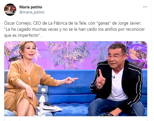 María Patiño comparte la defensa de Óscar Cornejo a Jorge Javier Vázquez