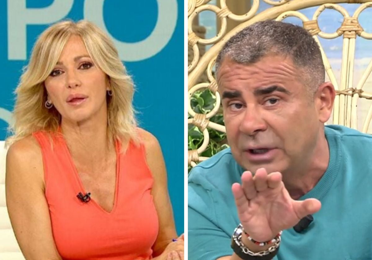 Susanna Griso, en 'Espejo público' el pasado viernes 9 de junio, y Jorge Javier Vázquez, en su último día en 'Sálvame' el pasado 17 de mayo