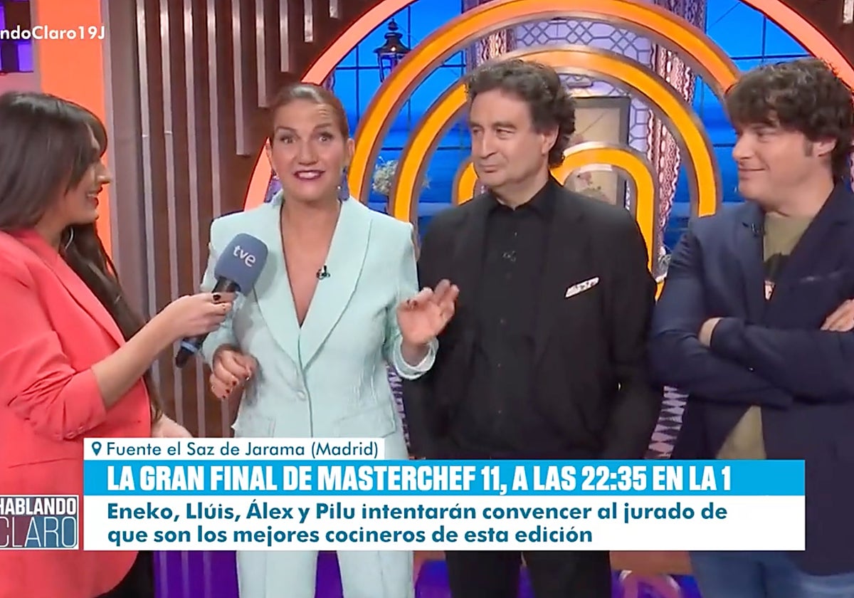 Samantha Vallejo-Nájera, Pepe Rodríguez y Jordi Cruz, jueces de 'Masterchef' atienden a 'Hablando claro'.