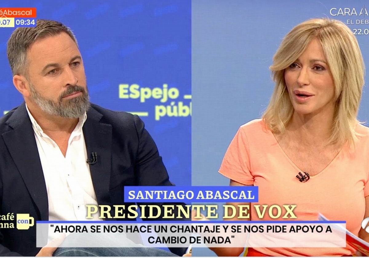 Susanna Griso entrevista a Santiago Abascal en 'Espejo Público'.