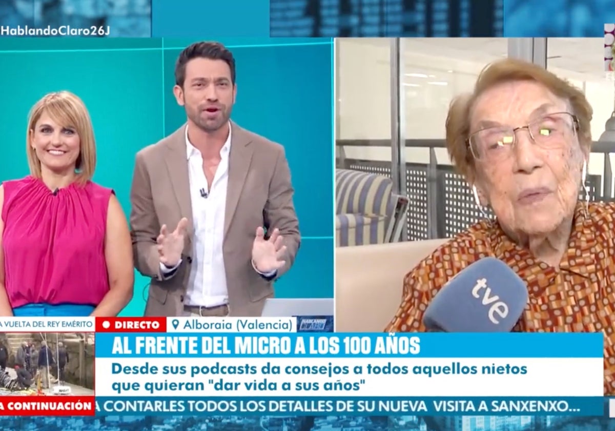 Lourdes Maldonado y Marc Calderó charlaron con Milagros en el Día de los Abuelos.