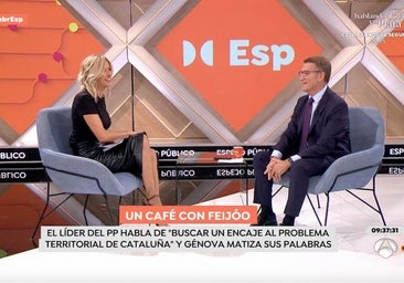 Susanna Griso y Feijóo protagonizan un divertido inicio de entrevista entre 'zascas' y dos 'polémicos' besos