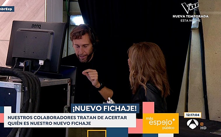 Imagen principal - Gema López y Alberto Díaz han vuelto a protagonizar una clásica escena de 'Sálvame' en 'Espejo Público'