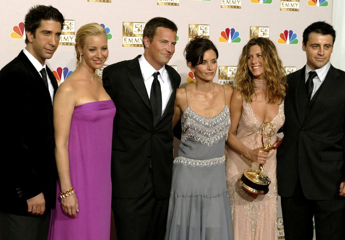 Los protagonistas de 'Friends', durante los Emmy de 2001
