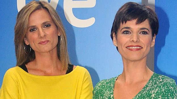 Ana Roldán y Susana Roza, durante la presentación de la temporada 2010-11 de los servicios informativos de TVE
