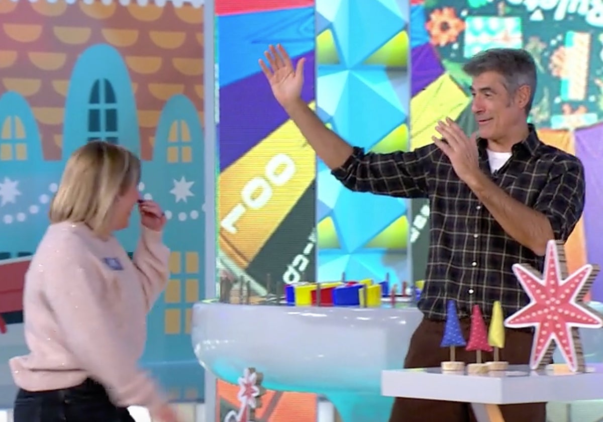Noe, concursante de 'La ruleta de la suerte', ha dado un pequeño susto a Jorge Fernández.