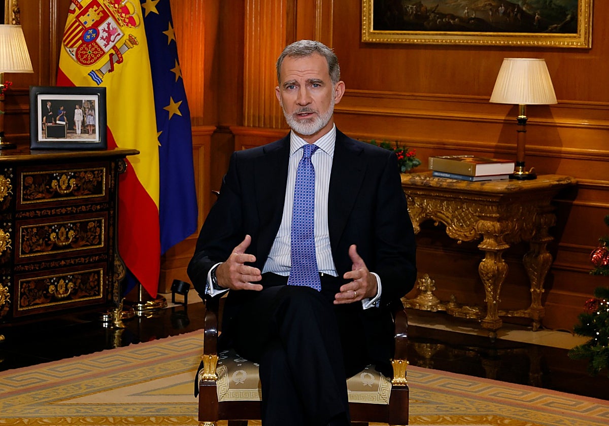 El mensaje de Felipe VI de 2023 comenzó a las 21.00 horas y tuvo una duración de 12 minutos