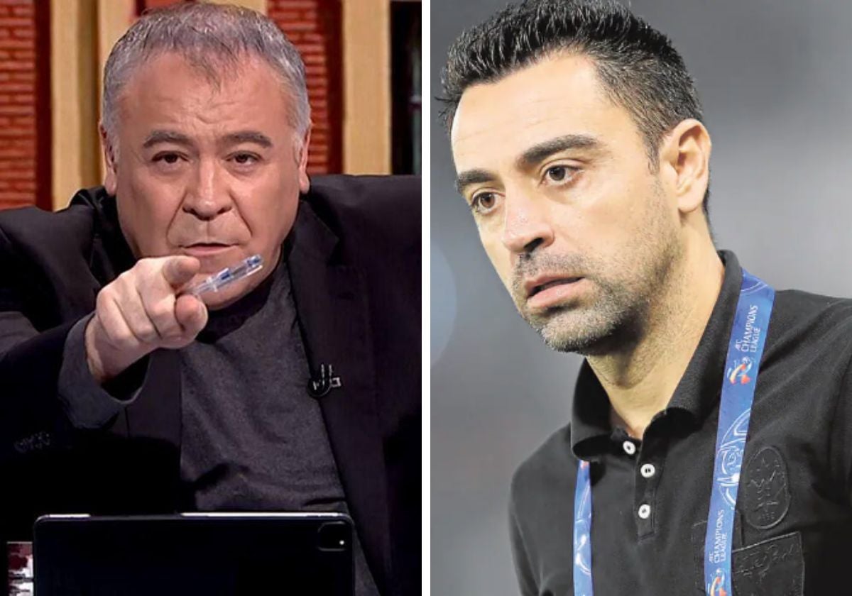 El periodista Antonio García Ferreras (izda.) y Xavi Hernández