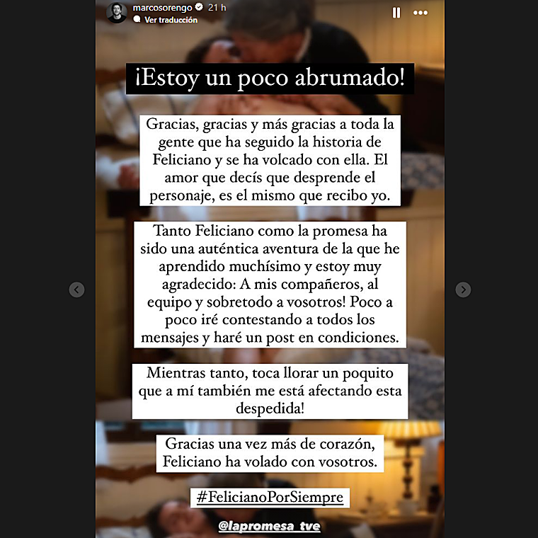 Marcos Orengo se despide de 'La Promesa'