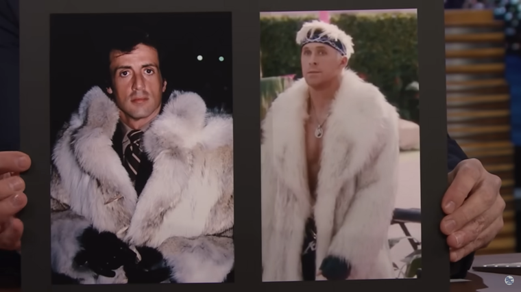 Sylvester Stallone y Ryan Gosling en 'Barbie'. El segundo reconoció que se había inspirado en el primero para interpretar a Ken en la película 'Barbie'