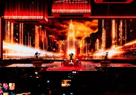 Nebulossa durante el ensayo en el escenario de Eurovisión 2024