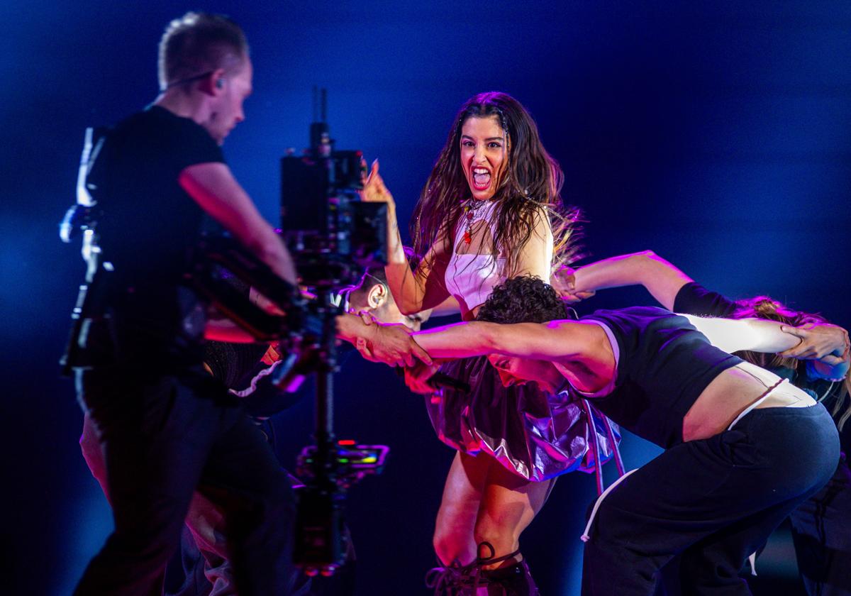 Marina Satti, representante de Grecia en Eurovisión 2024, durante uno de los ensayos
