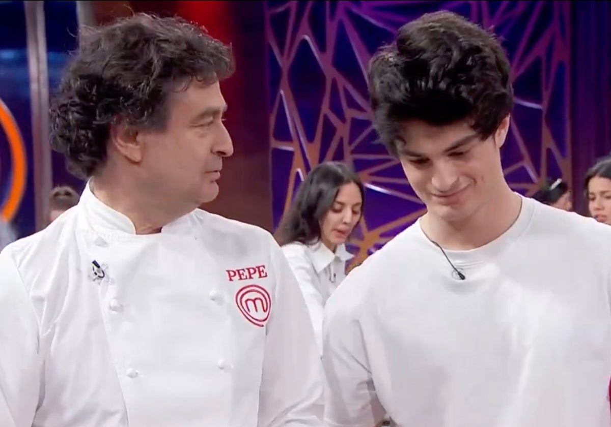 Pepe Rodríguez con su hijo en 'Masterchef 12'