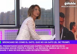 María Patiño se 'revuelve' contra el director del nuevo 'Sálvame' por David Broncano: «¡No me riñas!»