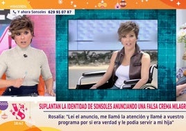 La 'falsa' Sonsoles Ónega en silla de ruedas y la «crema milagrosa»: víctimas de la estafa denuncian en directo