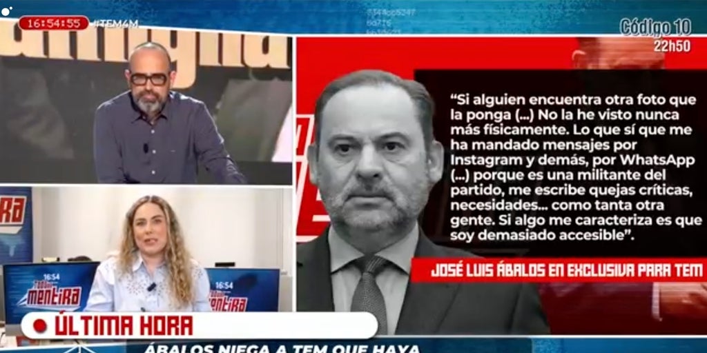 La auto justificación de Ábalos que Risto Mejide tilda de «chiste» por lo ridículo que le parece el argumento