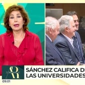 Ana Rosa Quintana, letal con Pedro Sánchez: «Cualquiera que estudie en un chiringuito puede ser presidente»