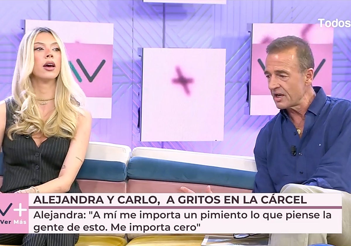 Susanna Griso, presentadora de 'Espejo Público', no se ha podido morder la lengua al ver a Carlo Constanzia y Alejandro Rubio a voces en la cárcel.