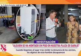 Un okupa «monta un piso» en una plaza de garaje: con cama, televisión, nevera… «y olor a orina»