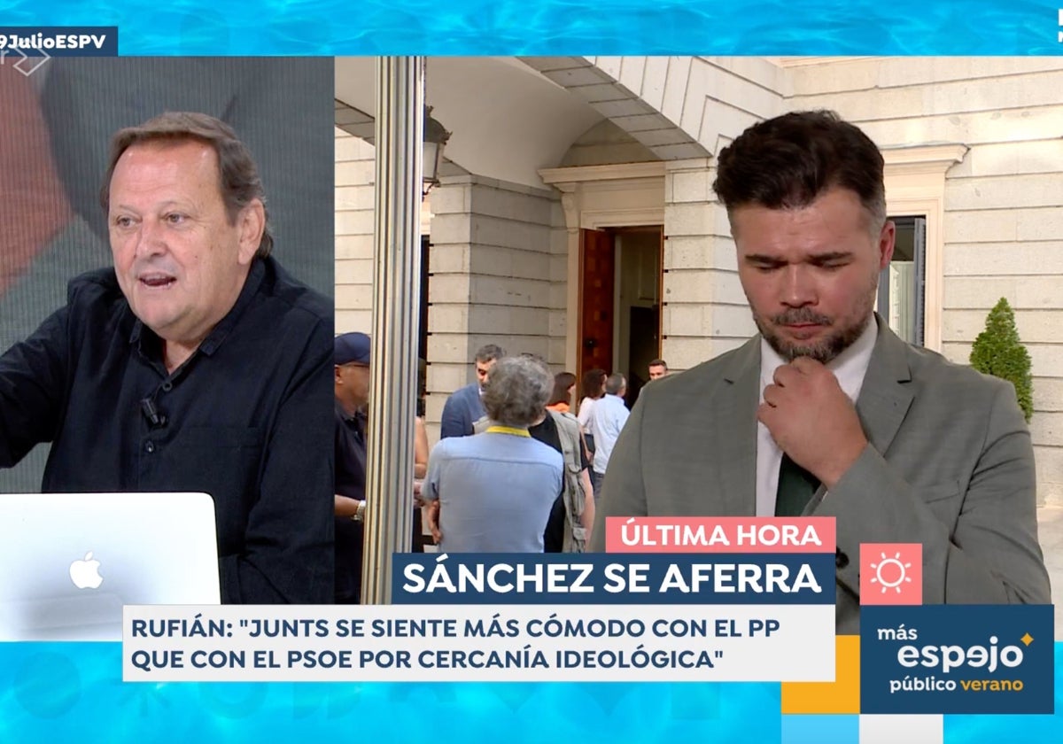 Un colaborador de 'Espejo Público' ha frenado a Gabriel Rufián tras unas polémicas declaraciones en pleno directo.