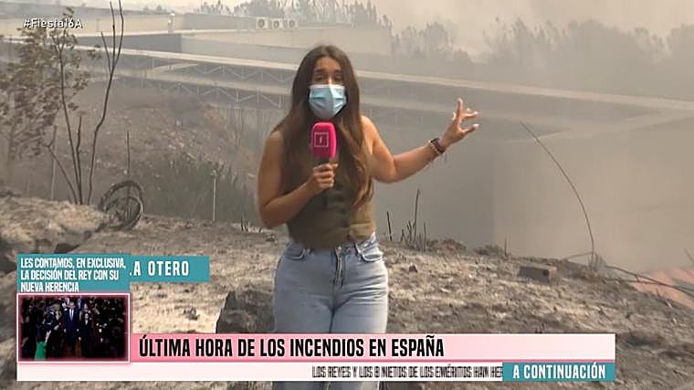 Arabella Otero, periodista de 'Fiesta', cubría la última hora de los incendios en Galicia cunaod tuvo que ser evacuada