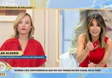 Ana Terradillos corta a Pilar Alegría con un brutal 'zas en toda la boca' tras lo que afirma ante las cámaras